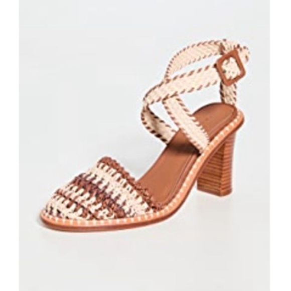 Ulla Johnson RARE Deia High Block Heel Sandal Woven Ankle Strap Natural EU40 - Picture 15 of 16